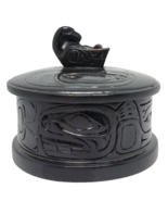 Pearlite First Nations Black Resin EAGLE TRINKET BOX Made in Canada - £35.83 GBP