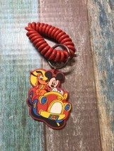 Mickey Mouse and Pluto driving  Car rubber / Silicone keychain Vtg Disne... - £7.98 GBP