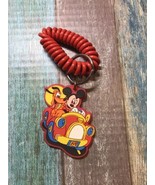 Mickey Mouse and Pluto driving  Car rubber / Silicone keychain Vtg Disne... - £7.83 GBP