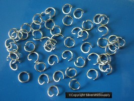 8mm Silver color open jump rings heavy gauge 1MM thick wire 50 pcs FPJ103 - £1.95 GBP