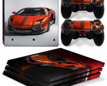 For PS4 PRO Console &amp; 2 Controllers Vinyl Skin Sports Car Design Wrap De... - $11.97
