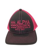 Alpha Packaging Inc Greenwood AR Neon Pink Black Baseball Hat Adj Mesh B... - £14.09 GBP