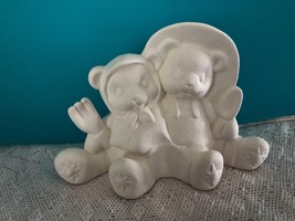 S3 - Gardening Cuddle Bears Ceramic Bisque Ready to Paint, You Paint - $4.75