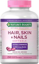 Nature&#39;s Bounty Hair Skin and Nails 5000 mcg of Biotin - 250 Coated Tablets Extr - £28.46 GBP