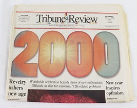 Jan 1 2000 Pittsburgh Tribune Review Newspaper Y2K Millennium New Year - £23.29 GBP
