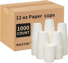 1000 pack 12 oz Disposable Coffee Cups Paper Cups Ideal for Party Home Office - £176.46 GBP