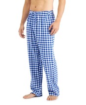 Club Room Men&#39;s Flannel Print Pajama Pants in Navy Gingham-XL - £12.48 GBP