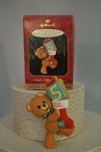 Hallmark - Child&#39;s 5th Christmas - Bear with Stockings - Classic Ornament - £8.53 GBP