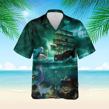 Mermaid Hawaiian Shirt, Soft Hawaiian Shirt, 3D Summer Aloha Shirt Size S-5XL - £8.23 GBP+