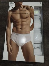 Calvin Klein ~ 4-Pair Mens Briefs Underwear 100% Cotton White ~ 2XL (45-48) - £31.02 GBP