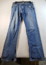 Ariat Jeans Mens Size 36 Blue Denim Loop Lock Pockets Belt Loops Logo Pu... - $28.41