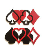 Red Black Card Suits Wood Wall Art, Poker Wall art, Suits wall Sculpture... - €152,05 EUR