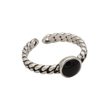 Minimalist Stamp Chain Rings for Women Couples New Fashion Vintage Handmade Geom - £8.97 GBP