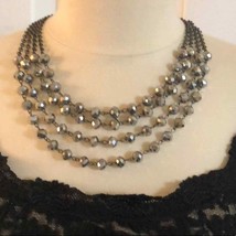 Silver bead necklace - £13.24 GBP