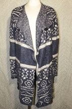 Women&#39;s Shyanne Blue Western Heavy Knit Fuzzy Sweater Open Front Size M ... - £21.01 GBP