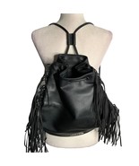 Victorias Secret VS Limited Edition Faux Leather Fringe Backpack Drawstr... - £29.30 GBP