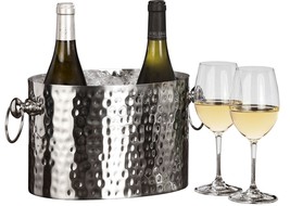 Wine - Champagne Chiller, Bucket, Cooler, Hammered Stainless, Removable Insert - £71.88 GBP
