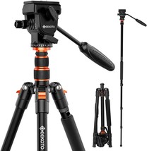 GEEKOTO Video Tripod Fluid Head,Professional Camera Tripod for DSLR,Monopod - £104.79 GBP