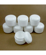 8 White 1.7 Oz Plastic Cosmetic Double Wall Cream Empty Dome Jars Contai... - $26.99