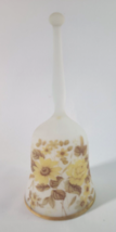 Elegant Viking Glass USA Satin Frosted Floral Pattern Art Glass Ornamental Bell - £4.84 GBP