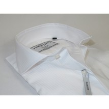 Men's Shirt Charles TYRWHITT 100% Cotton Cut-away Collar CHT-24 White Corded image 2