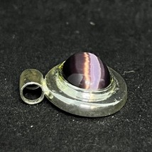 Sterling Silver And Purple Glass Pendant Signed FAS 925 (3707) - £12.17 GBP