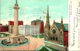 Vtg 1905 Postcard Washington Monument - Mt. Vernon Place, Baltimore, MD N17 - £3.12 GBP