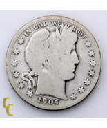 1904-S Silver Barber Half Dollar 50c (AG+) About Good Plus Condition - £48.12 GBP