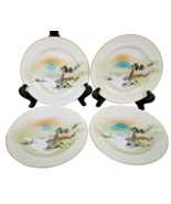 Set of 4 Hand Painted Kutani China Dessert Plates 7 Inch Made in Japan - £19.88 GBP