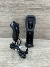 Nintendo Official OEM Wii Motion Plus Remote Black With Nunchuck- Tested - £22.08 GBP