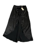 Shore Brand Women Wrap Skirt Womens M Black Midi Silky Whimsigoth Witchy... - $55.44 CAD