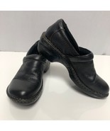 BOC Born Concept Shoes Womens 7.5 M Peggy Clogs Black Leather Comfort - $24.49