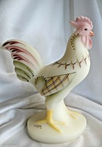 Fenton Art Glass Hand Painted Opal Satin Tall Rooster New - £196.58 GBP