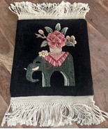 Vintage Elephant Floral Wool Footstool/Pad Handmade Cover 22”x 13” - $83.39 CAD