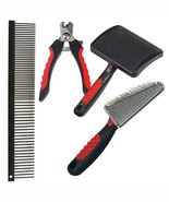 Basic Tool Kit Professional Dog Groomers 4 Piece Set Brush Comb &amp; Nail C... - $1,114.15 MXN