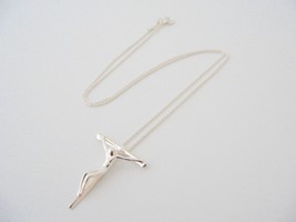 Tiffany &amp; Co Silver Cross Crucifix Necklace Pendant Charm Gift Love Peretti Gift - £312.66 GBP