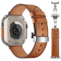 Leather Strap Watch Band Bracelet Belt Fit for Apple Iwatch 3 5 6 Se 7 8... - £14.33 GBP
