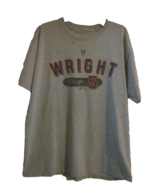 Vintage 2006 New York Mets Men&#39;s Large Wright T-Shirt #5 Majestic Gray B... - £7.14 GBP