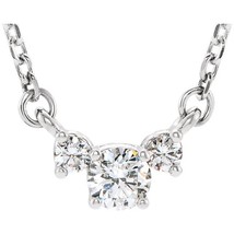 Authenticity Guarantee 
14K White Gold 3 Stone Diamond Necklace - £1,062.38 GBP