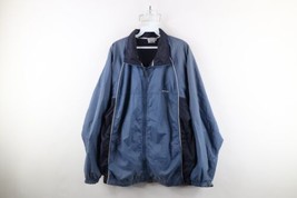 Vtg 90s Reebok Mens Large Faded Spell Out Color Block Lined Windbreaker Jacket - $54.40