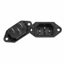 Screw Mount 3 Pins Iec320 C14 Inlet Power Plug Socket Ac 250V 10A Black ... - $12.99