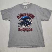 Lee Vintage Denver Broncos Men&#39;s T Shirt Size XL Gray Playoff Bound Short Sleeve - £14.82 GBP