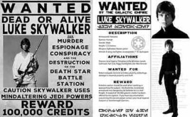 1980 Star Wars Lot Of 2 Luke Skywalker Wanted Poster Prop Replicas Mark ... - $3.05