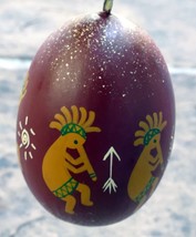 KOKOPELLI  NATIVE AMERICAN DANCE DESIGN GOURD CHRISTMAS ORNAMENT - $19.47