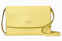 Kate Spade Perry Yuzu Jam Leather Flap Crossbody Bag Yellow K8709 NWT $239 FS Y - £74.74 GBP