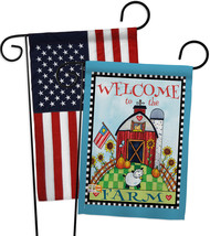 Welcome Down on the Farm - Impressions Decorative USA - Applique Garden Flags Pa - £24.75 GBP