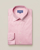 Eton Men&#39;s Slim Fit Casual Line Jersey Knit Shirt in Pink-Size 2XL - $99.97