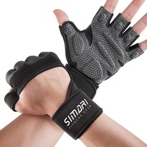 Weight Lifting Workout Gloves With Wrist Wraps Support For Men Women Bre... - £30.04 GBP