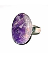 Natural Amethyst Adjustable Ring - $316.67 MXN