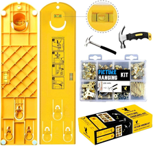 Picture Hanging Kit 225Pc Accessories Tools, + Easy Level Ruler Multifun... - £28.21 GBP